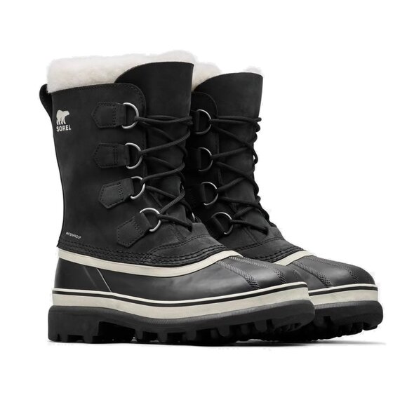 Sorel CARIBOU Waterproof Sherpa Insulated Mid-Calf Black/Stone Bootie NL1005-011 - Picture 10 of 13